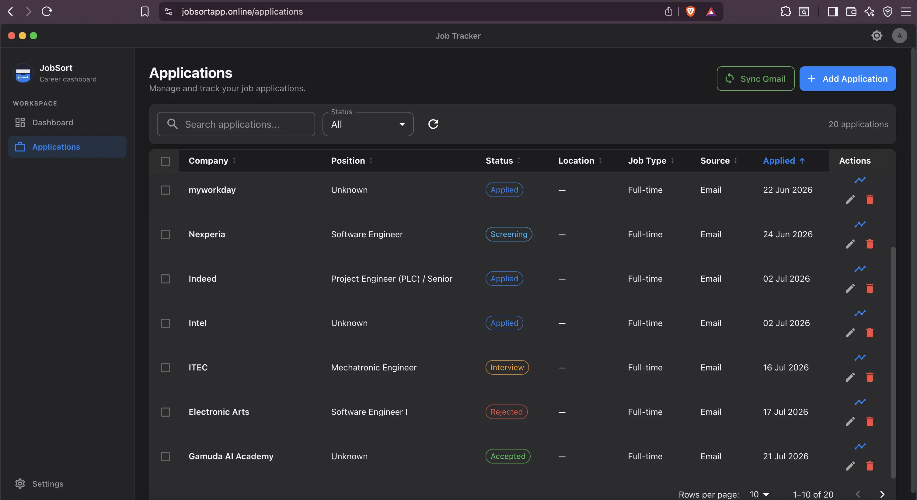 Job Application Tracker